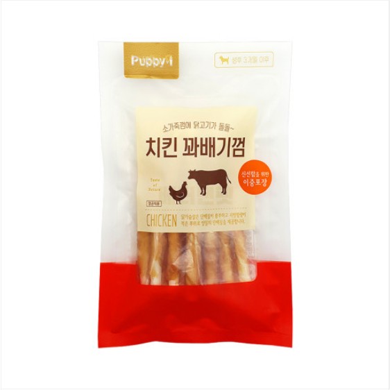 퍼피아이 치킨 꽈배기 껌 100g : 봉쥬르펫