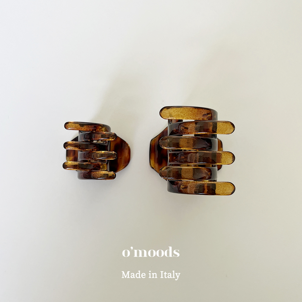 Made in Italy 레오파드 데일리 바렛 심플 이태리 수입 호피 헤어 클립 집게핀 : 오무즈