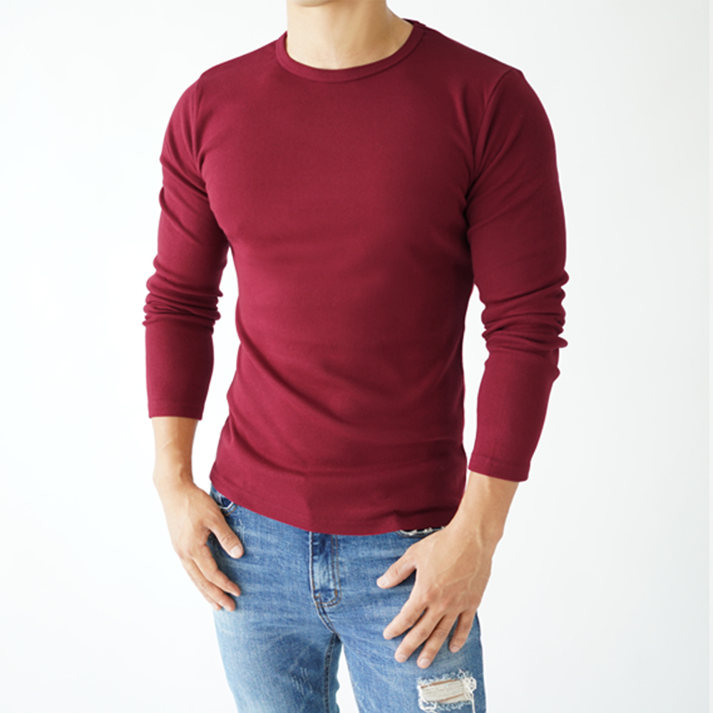 셀럽 남자 긴팔티 머슬핏 남성 면 스판 라운드 V넥 무지 헬스 브이넥 티셔츠 짐웨어 : 스타토리