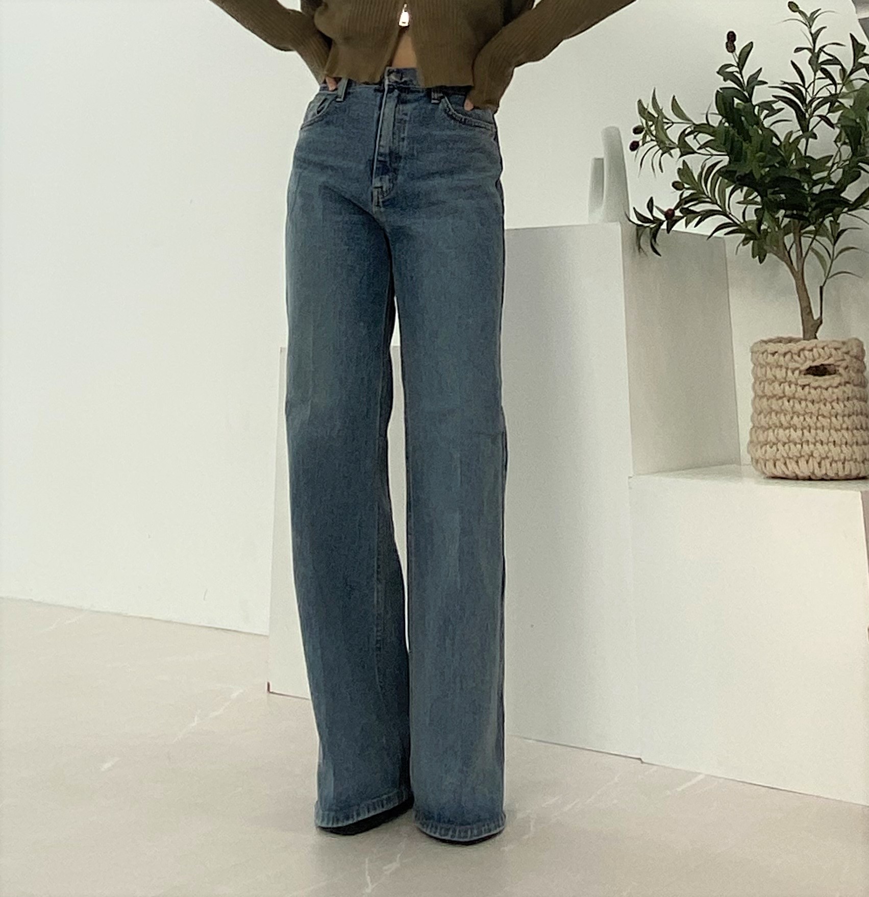 [하비추천/M-XL] 롱 와이드 부츠컷 데님 팬츠 : 식스앤식스 SIXNSIX