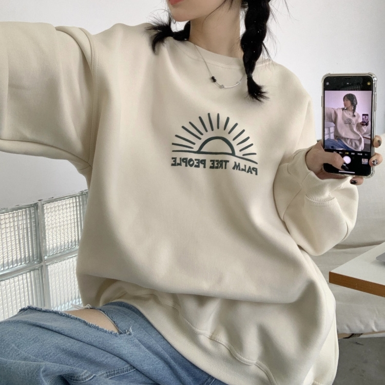 프린팅 오버 루즈핏 맨투맨 티셔츠 : 헤이즐린