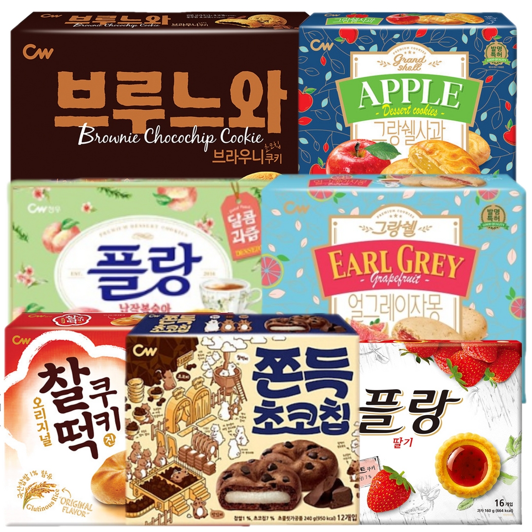 1+1 청우 그랑쉘사과 얼그레이자몽 브루느와 쫀득초코칩 플랑 납작복숭아 골라담기 : 푸담스