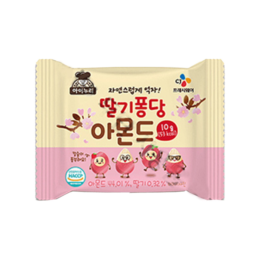 CJ 아이누리 딸기퐁당 아몬드 10g x 10개 : 에스플러스마켓