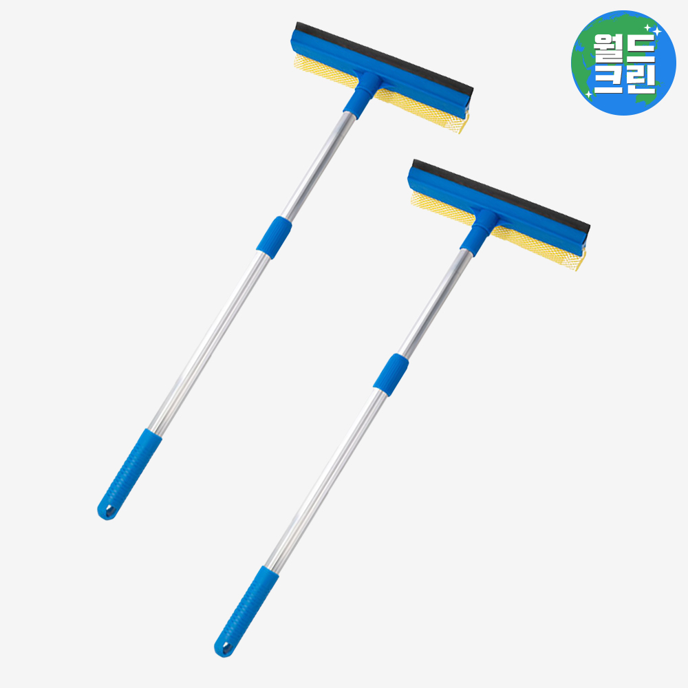 월드크린 크리너 블루 유리닦이 대 2개 창문 간판 아파트 청소 도구 대걸레 시트지 제거 밀대 : 월드크린 주식회사