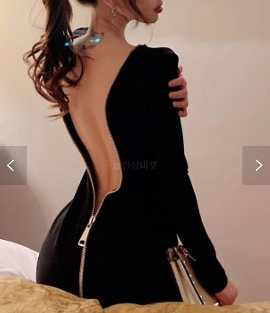 지퍼 밴디지 원피스 : 더릴리움