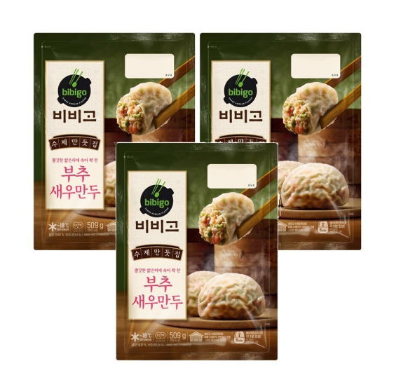 비비고 수제부추새우만두 509g x 3개 : juashop