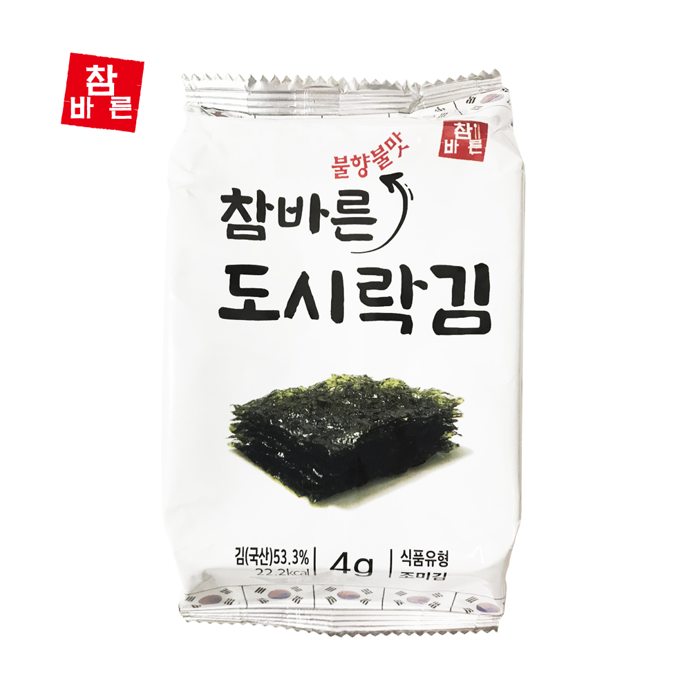 참바른 서천 도시락김 구운김 조미 김 4g 16봉 석쇠구이 불향 불맛 선물박스 : 총각푸드