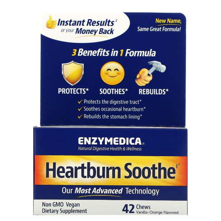 Enzymedica Heartburn Soothe VanillaOrange 42 Relief Chews : 매일스토어.