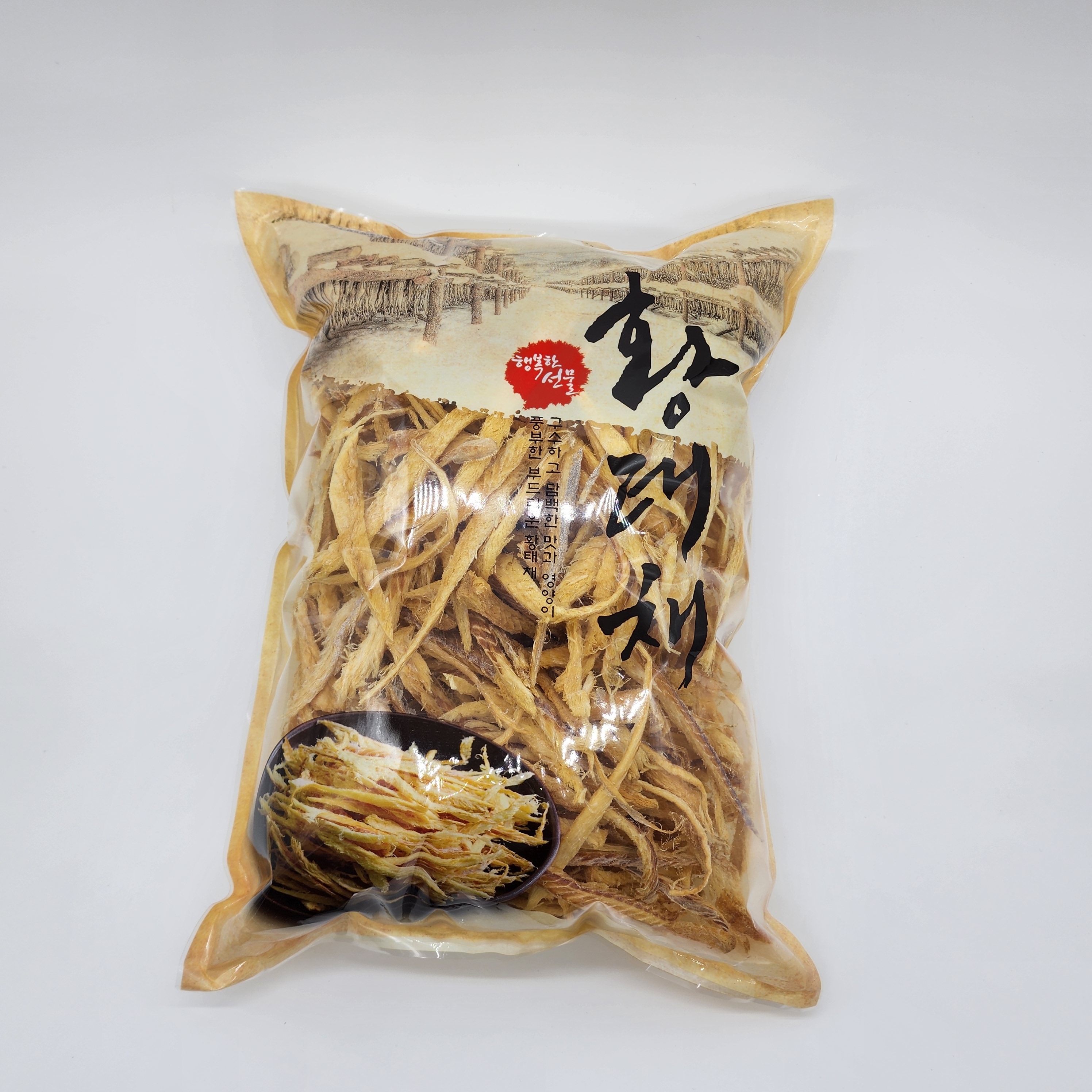 100% 자연 건조 황금빛 황태채 100g, 200g : 건어물 천지
