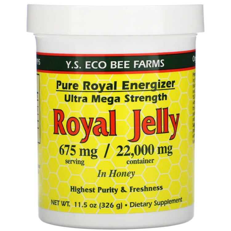 Y.S. Eco Bee Farms Royal Jelly In Honey 675 mg 11.5 oz (326 g) : 매일스토어.