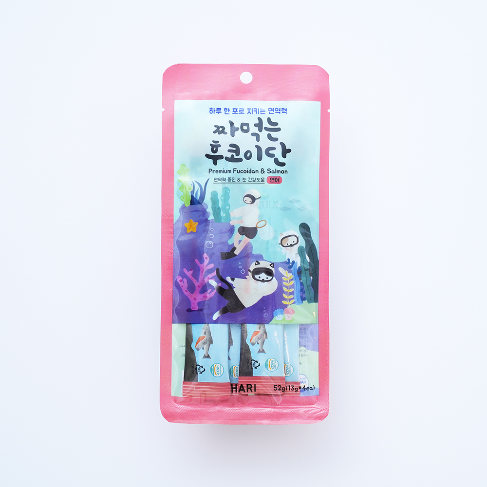 대용량 짜먹는 후코이단 습식 고양이 연어 츄르 간식 20개입 : 하리 공식 스토어