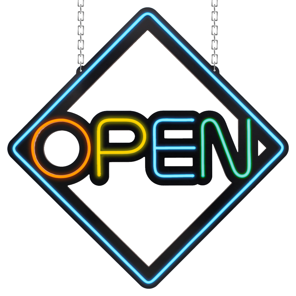 OPEN 레드블루 오픈 LED 네온 사인 24 보드 간판 식당 영업중 조명 카페 주점 약국 : 엘로이드림스토어