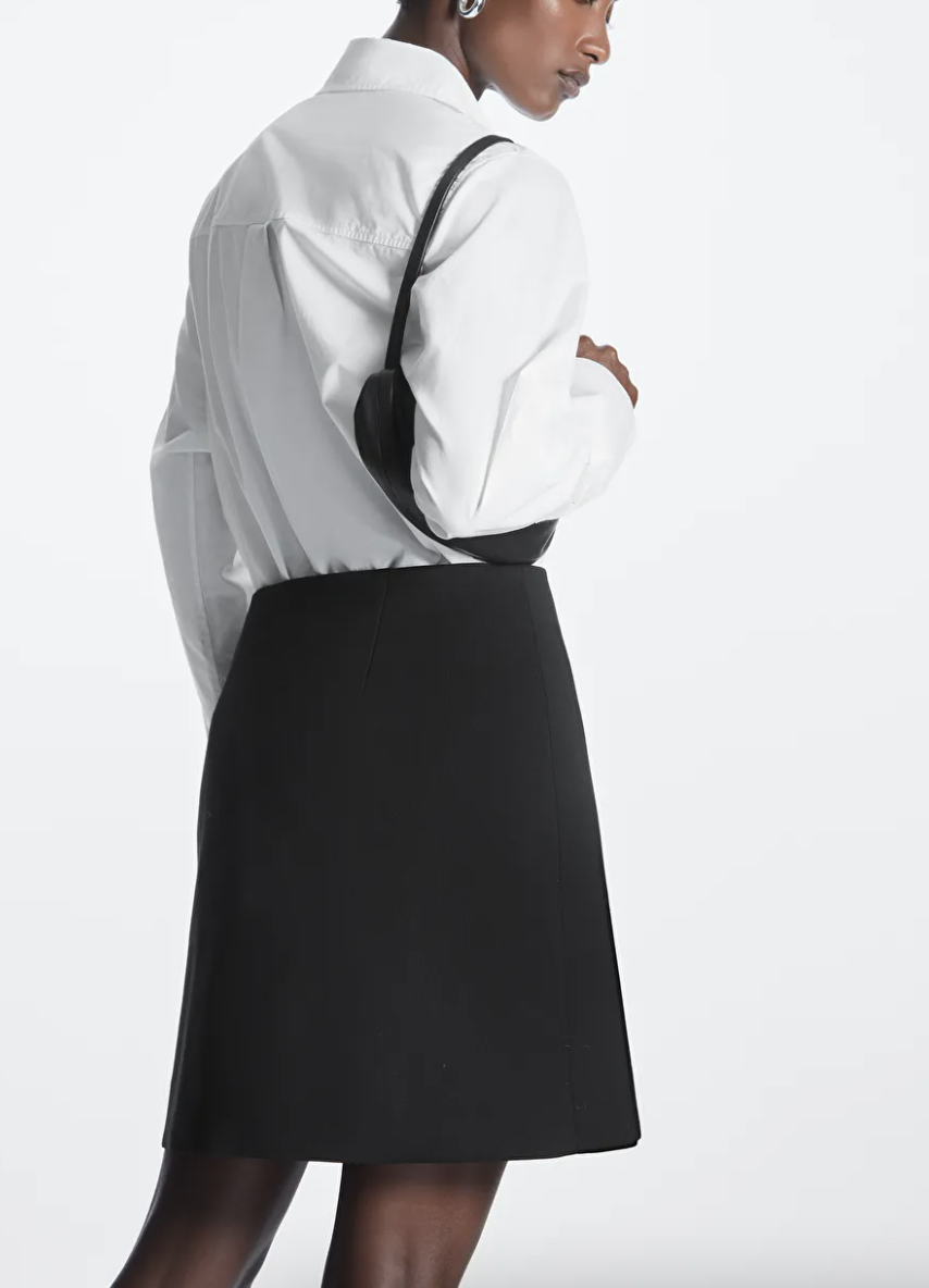 [COS] 코스 울 블렌드 에이라인 미니 스커트 WOOL-BLEND A-LINE MINI SKIRT : 런던에디트