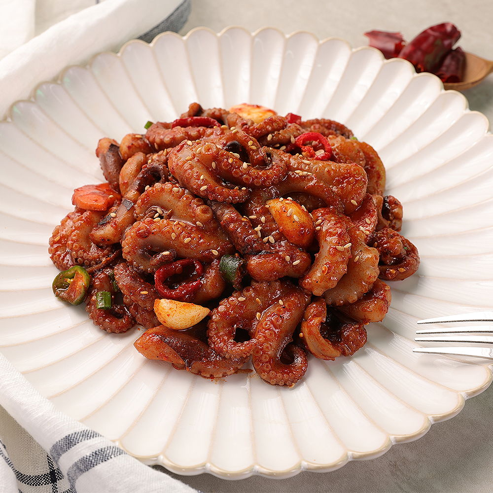 선화동쭈꾸미 500G 2인분 보통 매운 양념 쭈꾸미 볶음 햄지 밀키트 캠핑 음식 집들이 요리 야식 : 선화동쭈꾸미