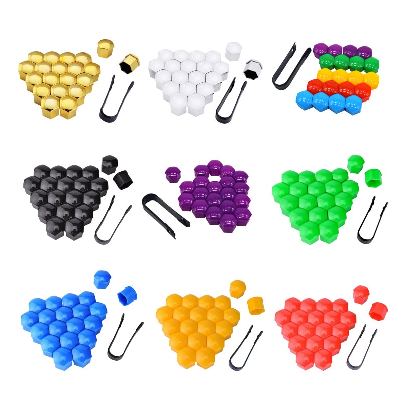 20pcs 17mm 19mm 휠 너트 볼트 헤드 커버 캡 보호 볼트 캡 외부 장식 보호 볼트 림 실버 : 디에스트레이딩121