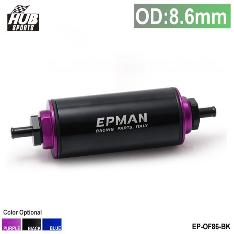 하이 플로우 세척 가능한 연료 필터 AN6AN8AN108.6MM 9600 Honda Civic Ek Jdm HUOF 용 스테인레스 스틸 SS 요소 : 디에스트레이딩121
