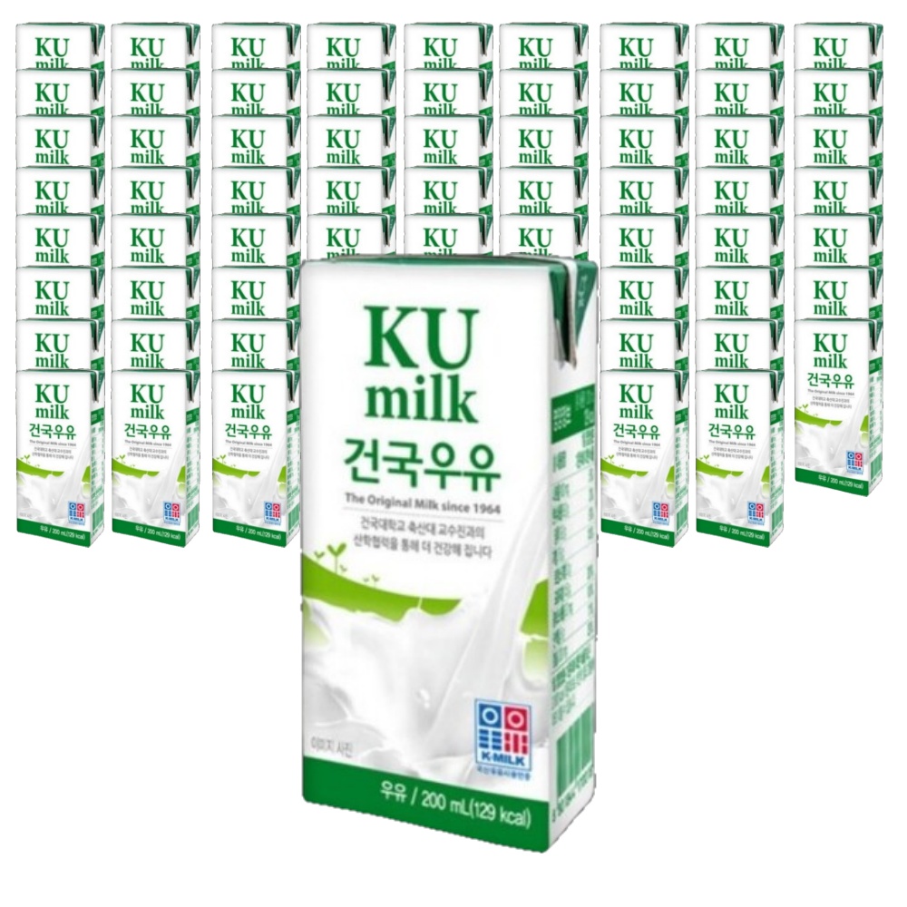 건국우유 멸균우유 200ml 72팩 : 곽씨네슈퍼