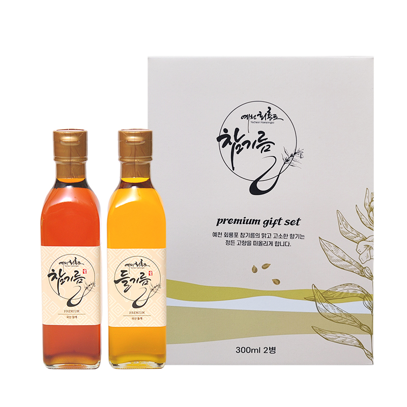 100% 국산 국내산 저온압착 예천 회룡포 참기름 들기름 가정용 선물세트 답례품 명절선물 추석선물세트 : 예천 회룡포 참기름