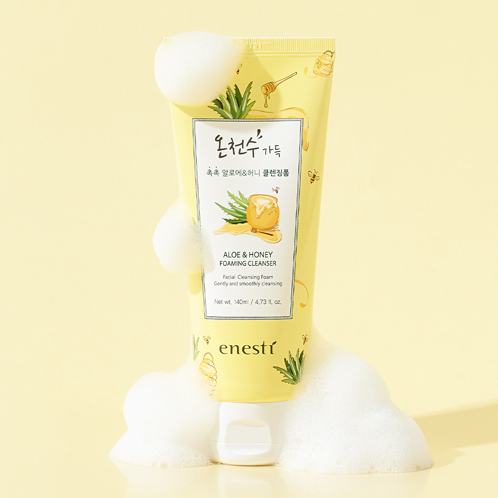 에네스티 온천수 가득 촉촉한 클렌징폼 140ml 쌀&우유 : 에네스티