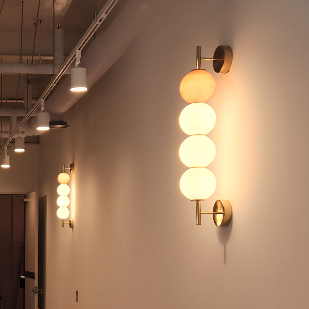 LED 20W 엘로 4등 벽등 카페 인테리어 포인트 유리볼 대형 벽조명 : 아이딕조명