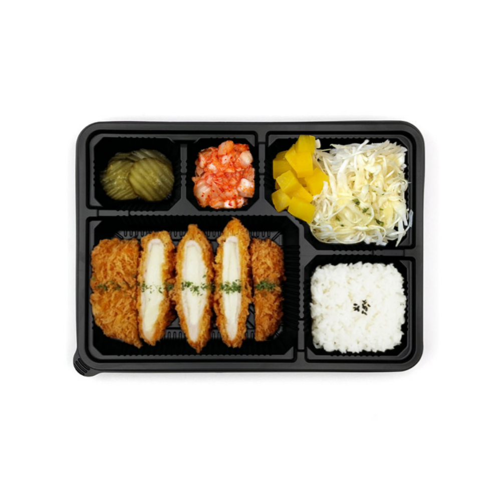 AJ 돈까스 도시락 용기 5칸 일회용 배달 포장 200개 : 제이에스 팩