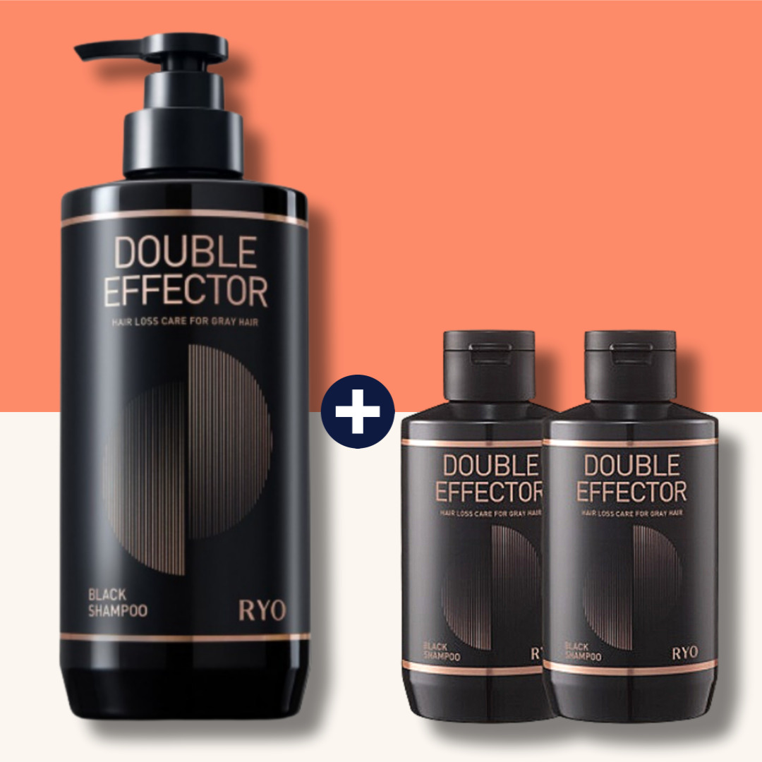 아모레 려 더블이펙터 탈모 새치 흰머리 염색샴푸 블랙샴푸 110ml+트리트먼트 110ml : 예스모모