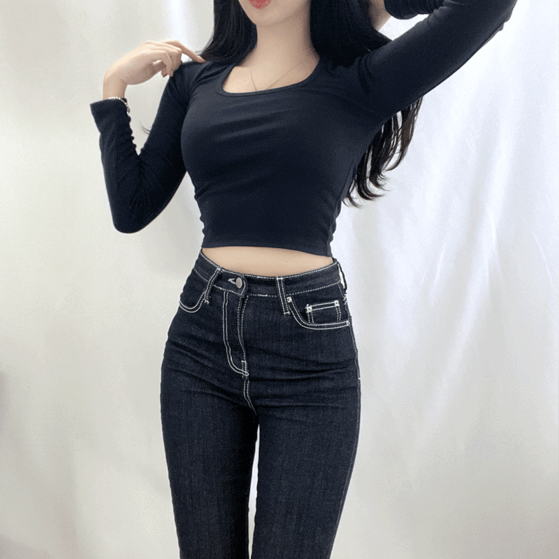 [허리쏙~딱예쁜핏!] 무디 스판 크롭티 (6color) : 예낭낭