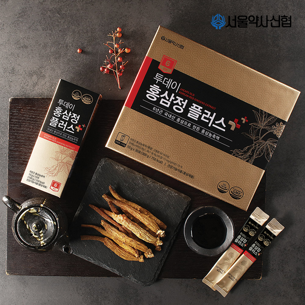 서울약사신협 6년근 투데이 홍삼정 플러스 10g 30포 3박스 : 락토온