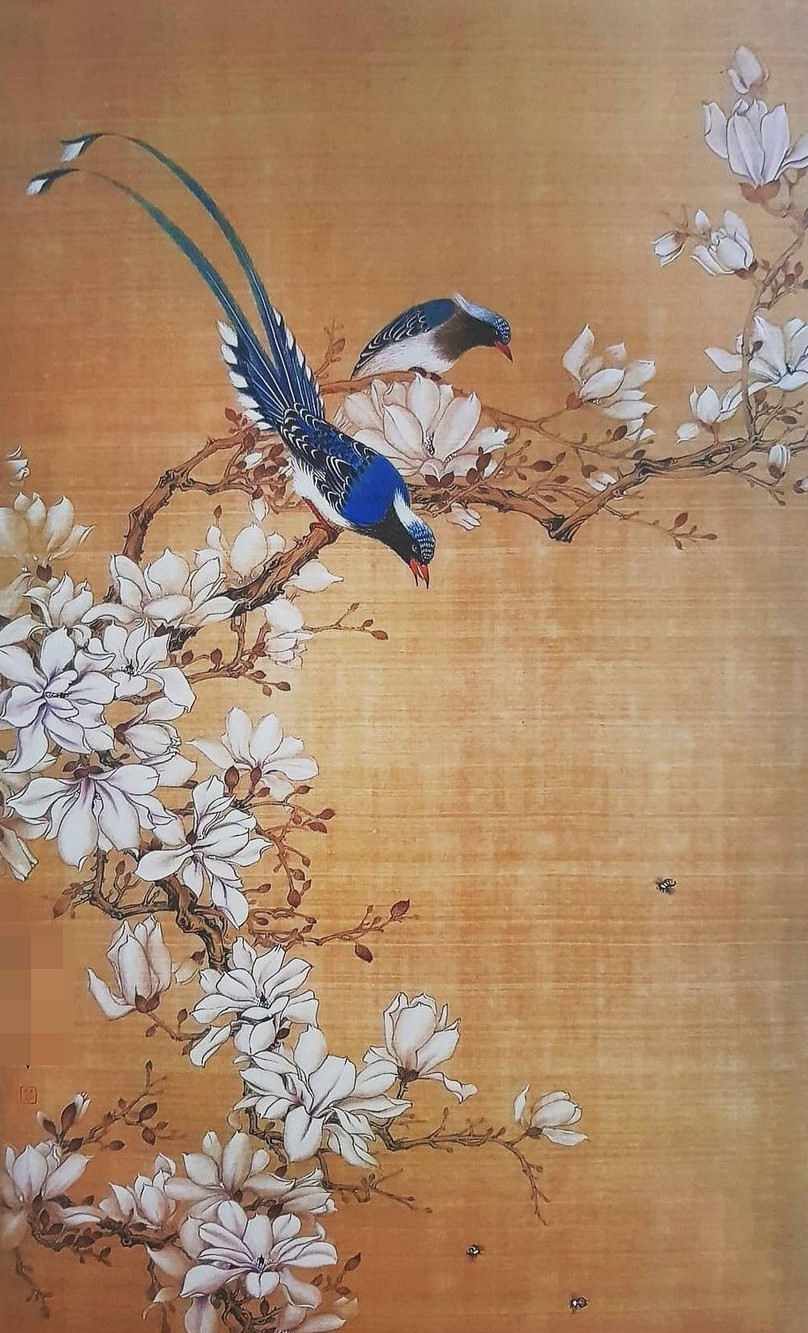 HB14 화조화 파랑새 : 화원방
