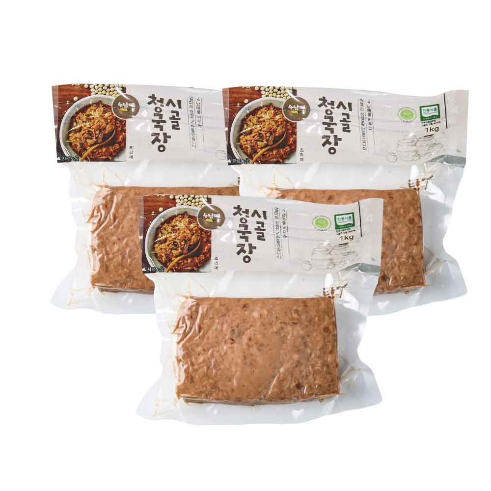 찌개용청국장 3kg 국내산콩 100% 청국장, 전통식품인증 : 4남매 시골된장