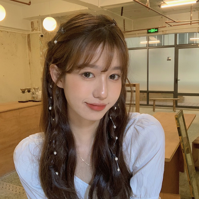 로맨틱 진주 스트랩 크리스탈 브레이드 헤어액세서리 헤어핀 : 시에로즈