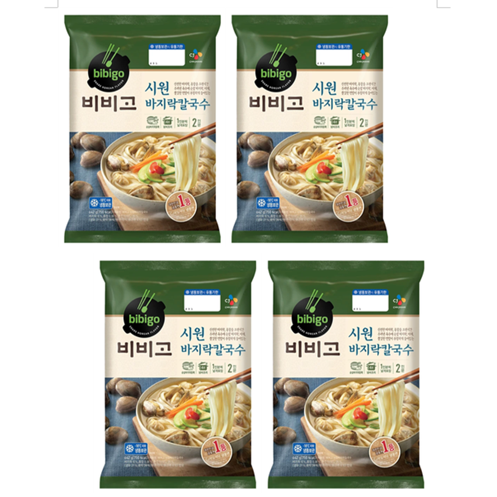 비비고 시원 바지락 칼국수 642g 4봉 : 청화마트