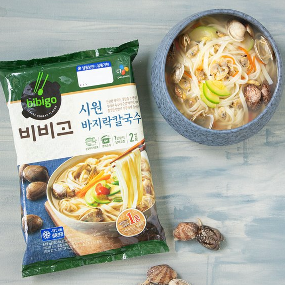비비고 시원 바지락 칼국수 642g 4봉 : 청화마트