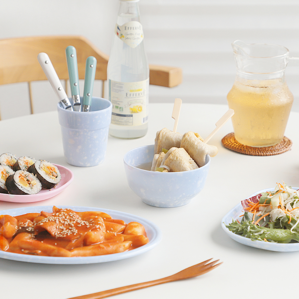 국산 멜라민접시 레트로 캠핑 분식 떡볶이 그릇 업소용 반찬 나눔 예쁜 식기 : 주방리빙 하우메종