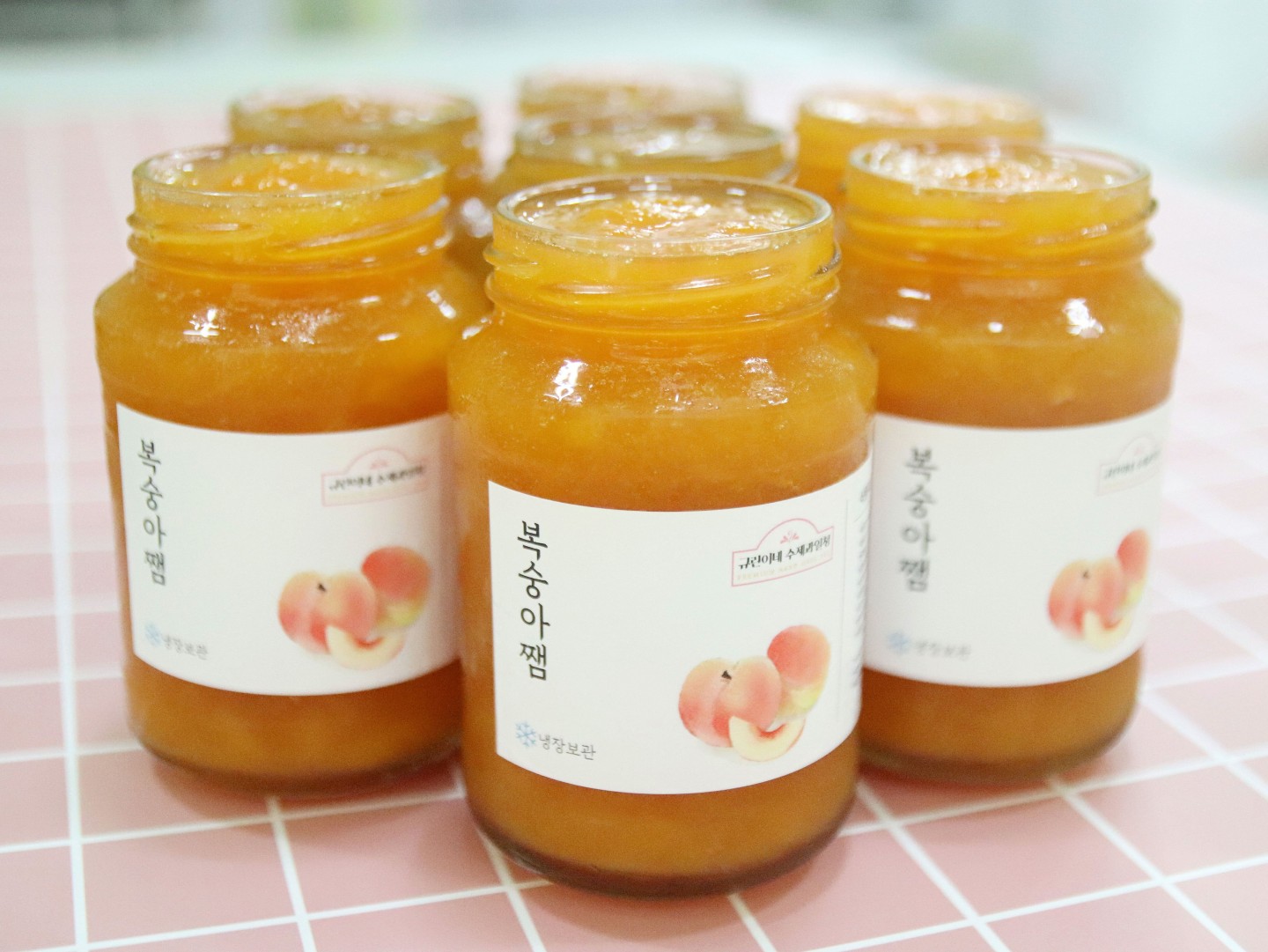 수제복숭아쨈 과일잼 결혼식 돌잔치 답례품 선물세트 카페납품 : 규린이네수제과일청