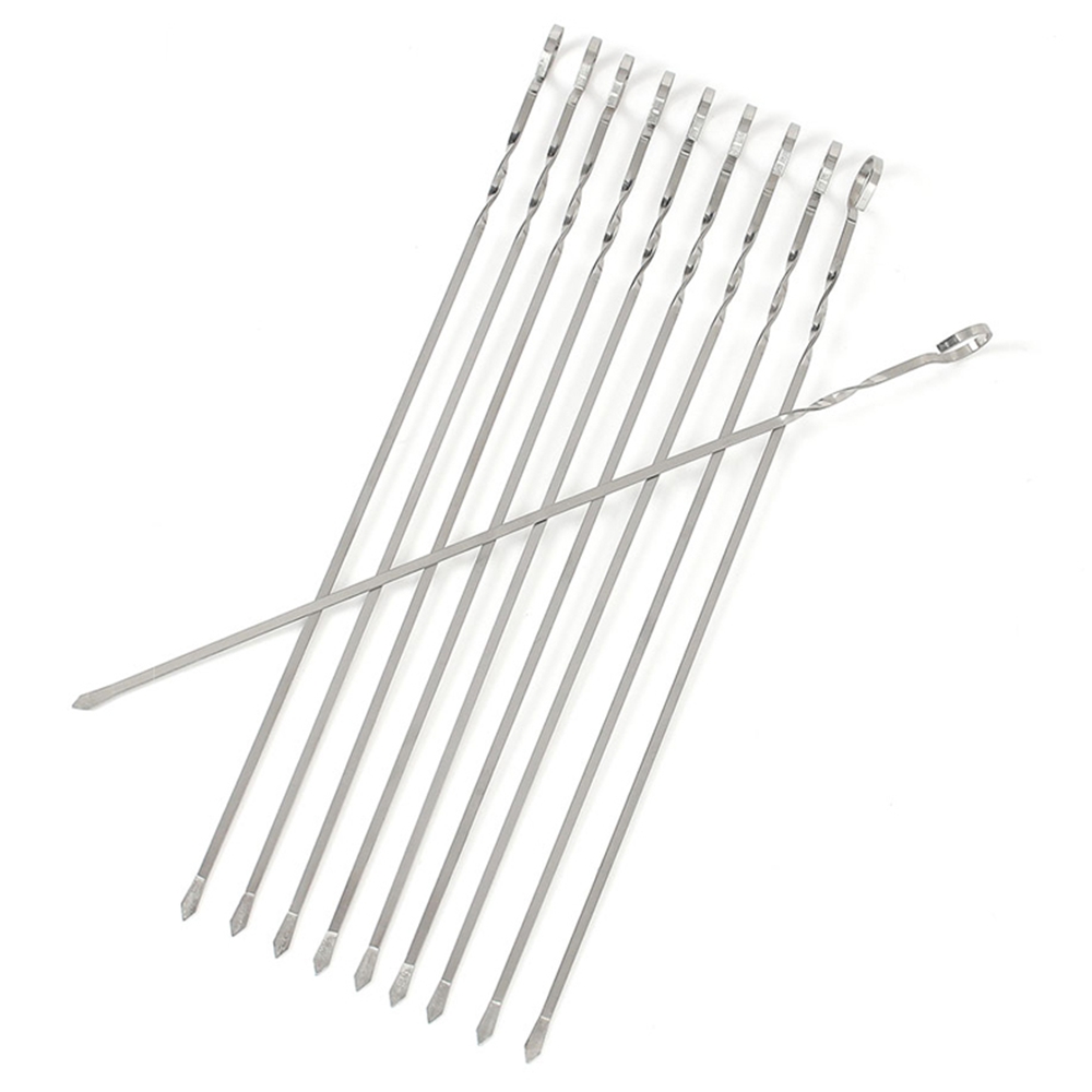 캠핑용꼬치 꼬챙이 39.5cm 10p 바베큐 숯불 양꼬치 쇠꼬치 : 가치공장