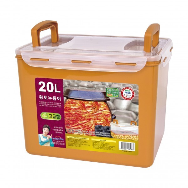 황토누름이 20L 김치통 담근통 절임 밀폐용기 : 노아리빙스토어