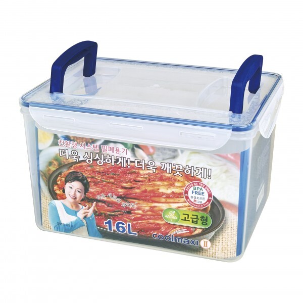 쿨맥시2 직사각 투명 16L 투핸들형 밀폐용기 김치통 : 노아리빙스토어