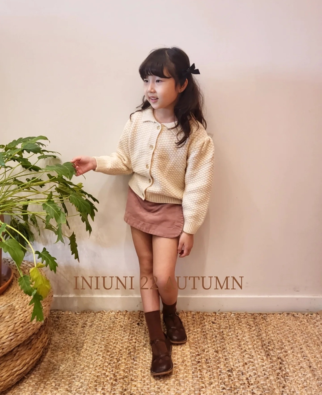 이니유니 - 카라퍼프가디건 가을신상 유아 여아동 키즈 데일리룩 나들이룩 : 이니유니