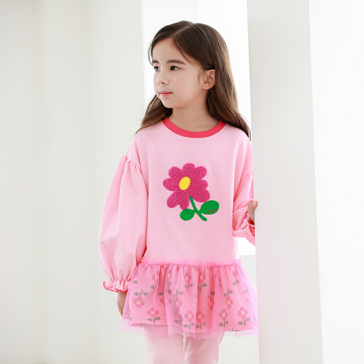 유니엘 아동복 루시아 롱티_핑크 여아 UNEEL : 유니엘-uneel