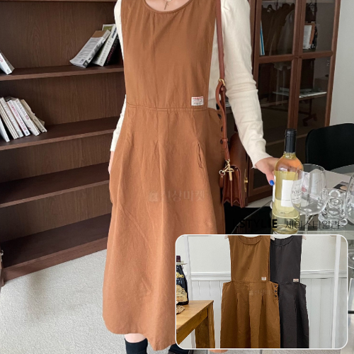 제이스타일리 가을 신상 내추럴 데일리 멜빵 안나 패치 원피스제이스타일리 : 제이 스타일리