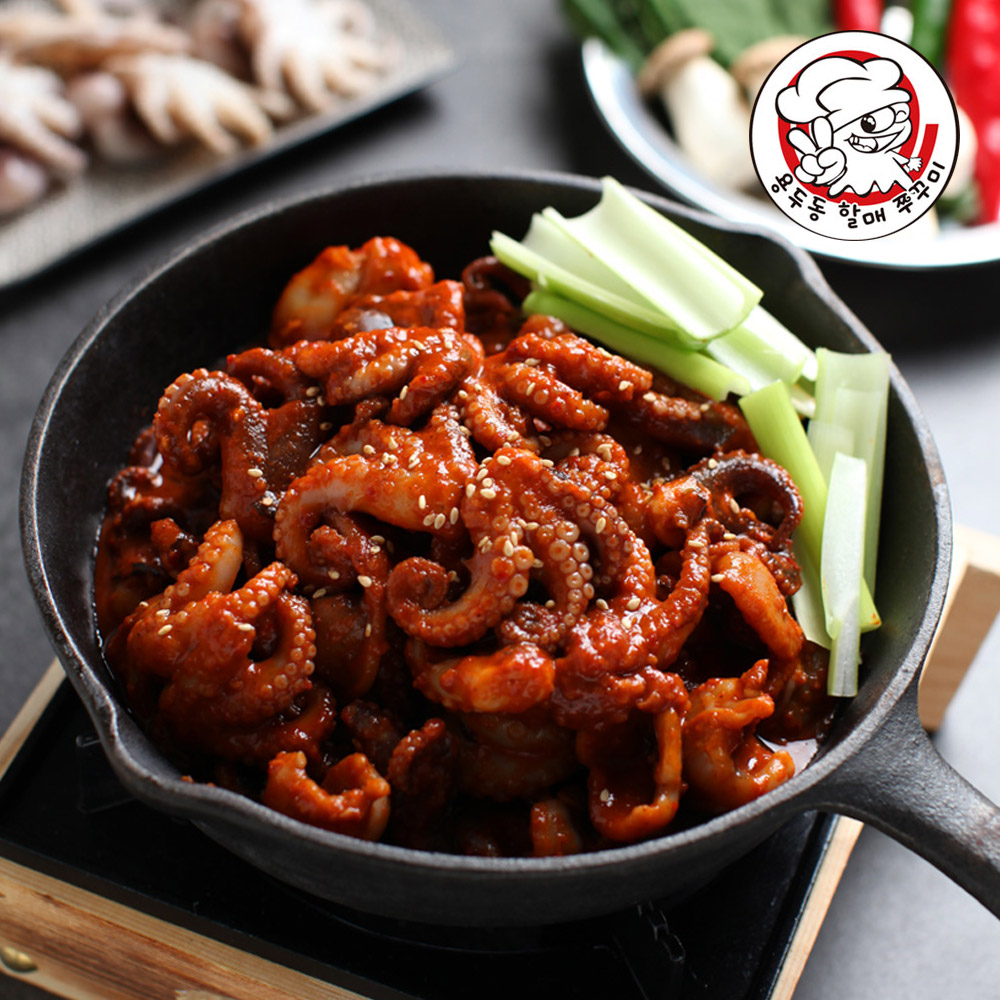 할매쭈꾸미 용두동 쭈꾸미 볶음 밀키트 냉동 주꾸미 쭈삼 양념쭈꾸미 매운 불맛 300g : 리플클레식