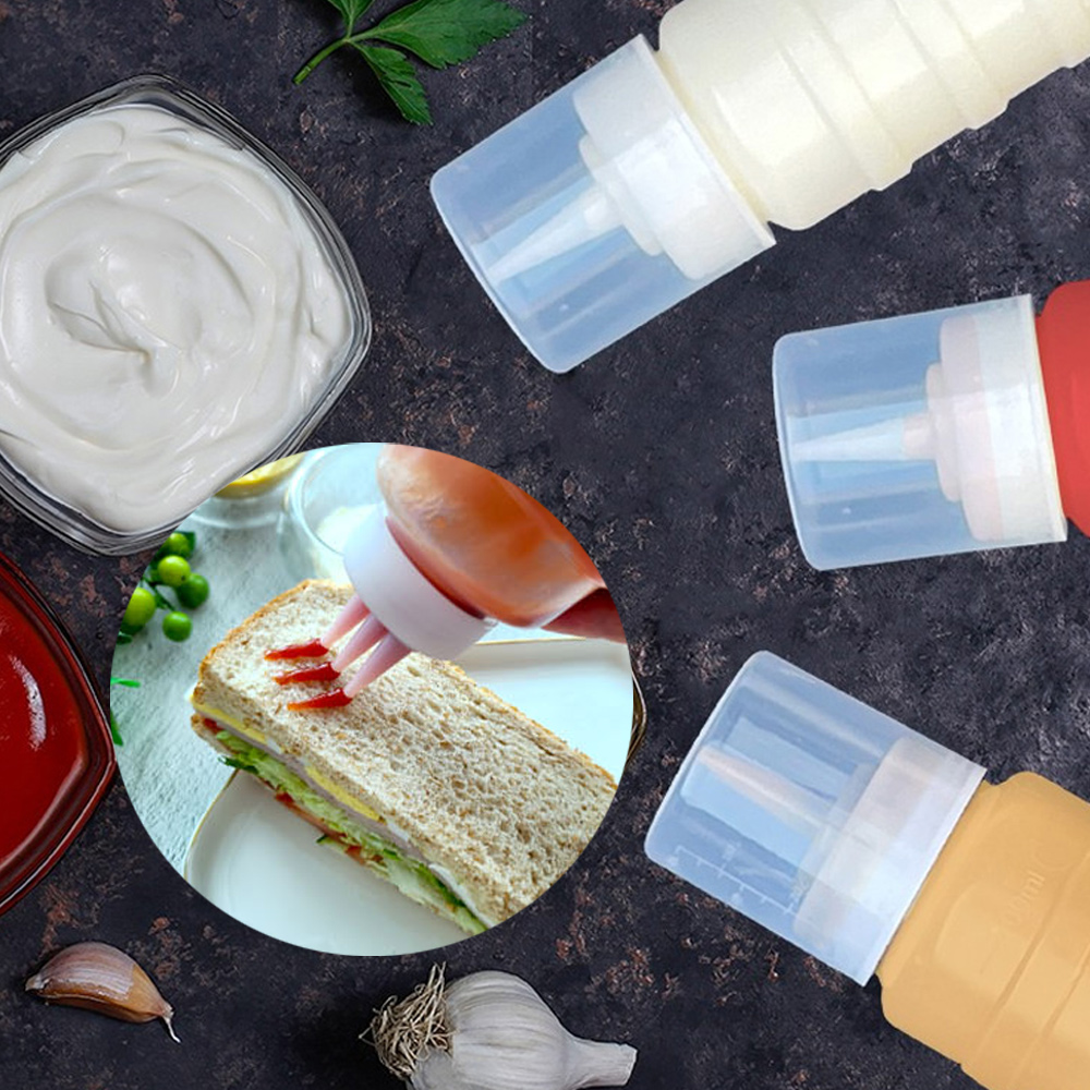 뚜껑 소스병 3구 소 300ml 업소용 식당 케찹병 양념병 잘라쓰는 드레싱 머스타트 : 다인네
