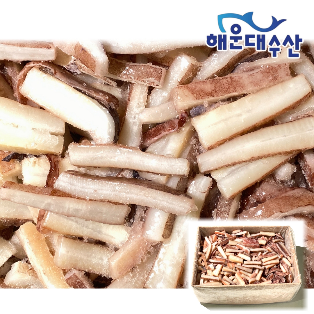 국내가공 대왕오징어채 4kg 귀채 몸채 몸살칼집 무라사키 냉동오징어채 : 해운대수산