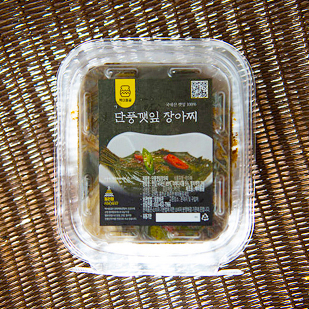 강원도 홍천 백이동골 수제 된장깻잎 장아찌 단풍 깻잎 장아찌 깻잎지 반찬 200g : 윤플러스