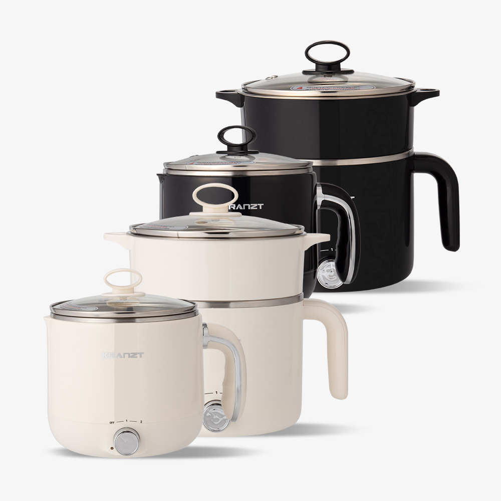 클란츠 더블 멀티포트 1.2L+1.8L 대용량 라면포트 더블쿡 찜기포함 : 일진쿡웨어