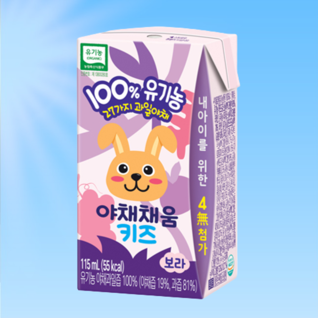 어린이야채주스 유기농보라 과일 키즈쥬스 115ml 24개 : 땡그리나