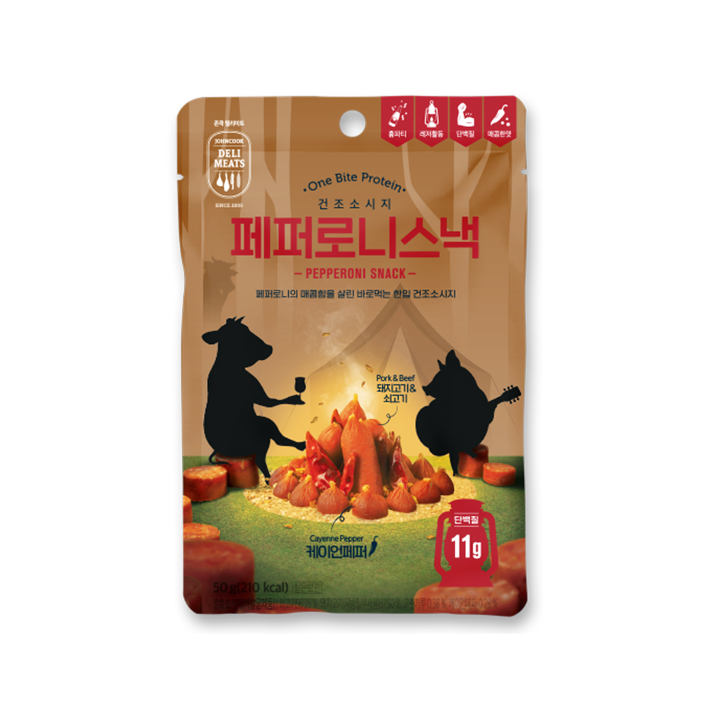 존쿡 델리미트 페퍼로니스낵 50g(미트스낵) : 존쿡 델리미트