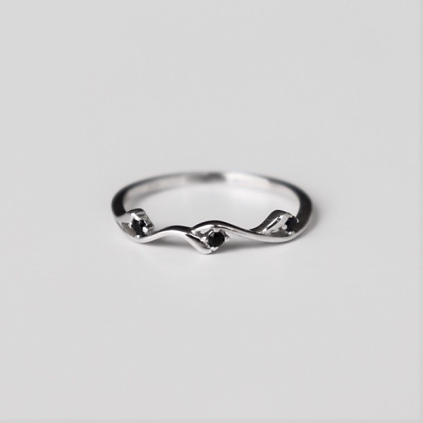 urbane [Silver925] Wave cubic ring 우정링 반지 : 엘리날다