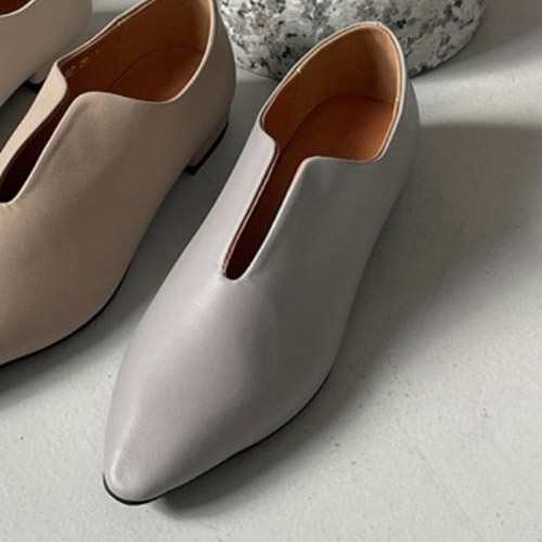 여성용 어바웃슈 소헬 앞 절개 가죽 로퍼 : aboutshoe